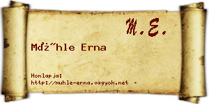 Mühle Erna névjegykártya